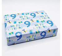 2 Sheets 9th Birthday Boy Wrapping Paper Age 9 Gift Wrap Male Blue (PA)