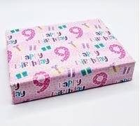 2 Sheets 9th Birthday Girl Wrapping Paper Age 9 Gift Wrap Female Pink (PA)