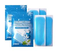 2 Sheets Baby Cool Pads for Kids Fever Discomfort & Pain Relief, Cooling Relief Fever Reducer, Soothe Headache Pain, Pack of 2, Blue (2 Pcs, 4 Sheets)