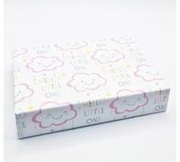 2 Sheets Baby Shower Hello Little One Girl Pink Cute Cloud Wrapping Paper