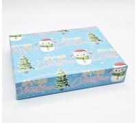 2 Sheets Baby's 1st Christmas Cute Boy Christmas Tree And Snowman Blue Wrapping Paper New Baby First Xmas Giftwrap (PA)