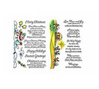 2 Sheets Christmas Snowman Peace Love Holy Night Blessings Words Clear Stamp Silicone Stamp Cards with Sentiments, Greetings Pattern for Holiday Card Making and DIY Scrapbooking Craft Cardmaking