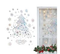 2 Sheets Christmas Tree Window Stickers, 35 * 50cm Large Christmas Window Clings, Double-Side Tree Shaped Static Stickers, Removed and Reusable Decorative Deals for Wall Door Glass Refrigerator