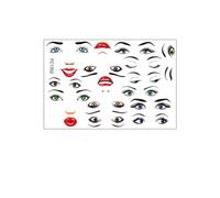 2 Sheets Decorative Sticker Facials Face Expression Stickers with Eyes Nose Mouth Eyebrow Faces Stickers Funny Decorative Funny for Flower Pot