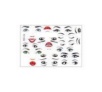 2 Sheets Decorative Sticker Facials Sticker Face Expression Stickers with Eyes Nose Mouth Eyebrow Faces Stickers Funny Faces
