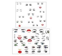 2 Sheets Faces Sticker Face Expressions Decorative Stickers for Cup Flower Pots Face Expression Facials for Books Cup Decoration
