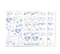 2 Sheets Gold Foil Hen Party Tattoos- Bridal Shower Accessories Temporary Tattoos Set with Laser-Cut Bride Squad Designs, Bachelorette Party Favors & Wedding Celebration Stickers for Girls Night