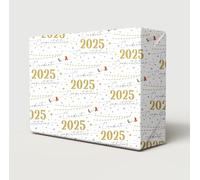2 Sheets Graduation 2025 Congratulations Wrapping Paper Gift Wrap Paper Male/Female/Unisex White Black And Gold New Grad Graduate Giftwrap (PA)