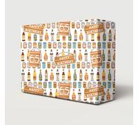 2 Sheets Happy 65th Birthday Beer Can Lager Bottle Pint Glass Wrapping Paper Age 65 Birthday Fun Beer Lover Male Giftwrap (PA)