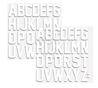 2 Sheets Iron on Letters for Clothes, 2 Inch Heat Transfer Letter Patches A-Z Alphabets PU Transfers Stickers for DIY Crafts Sport T Shirts Clothes (White)