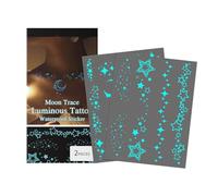2 Sheets Luminous Temporary Tattoos Stickers, Children Fake Tattoos Space Cartoon Tattoos for Kids, Glow in the Dark Tattoo Kids Sticker