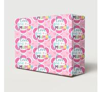 2 Sheets Mother's Day Flower I love you Mummy Design Wrapping Paper Pink Mum Birthday Gift Wrap (PA)