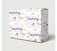 2 Sheets Mother's Day For A Special Mummy Love You So Much Wrapping Paper White With Cute Bees Butterflys And Flowers Gift Wrap (PA)