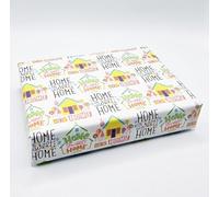 2 Sheets New Home New House Elegant Wrapping Paper Housewarming Written Message Design Gift Wrap Paper (PA)