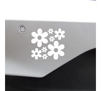 2 Sheets of Flower Power Cute Stickers - 8 Stickers Per Sheet = Car Bumper Stickers - Wall Decal - Laptop Stickers - Hippie Accessories - 70's Decoration (White, 15cm x 14cm)