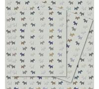 2 Sheets of Terrier Dog Wrapping Paper - Dog Gift Wrap - 70x50cm - Westie - Cairn - Scottie - Recyclable & Eco Friendly