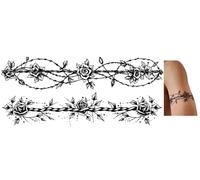 2 Sheets Temporary Bracelet Tattoos Roses Barbed Wire Tattoos Arm Tattoos KAB16 34