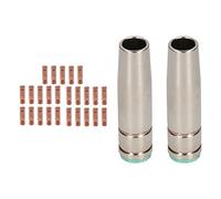 2 Shroud & 25 x 1.0mm Contact Tips MIG Welding Binzel Style Euro Torch MB25