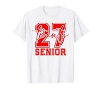 (2 Side) Class of 2027 Last First Day of School Senior 2027 Value Graphic T-Shirt, Men, White, L