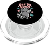 2 Side See Ya Soon Raccoon Funny Star Saying Quote PopSockets PopGrip for MagSafe