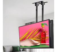 2 Sided Ceiling TV Lift - Adjustable Height Double Pole Single Screen TV Mount, Tilt Telescopic Ceiling TV Mount Bracket, Fits 60-100 Inch Low Profile TVs, Max VESA 900x600MM