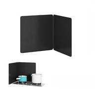2 Sided Folding Nonstick Stove Splash Guard Carbon Steel Black Multiple Sizes(2 Sides 35x40cm)