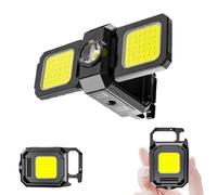 2-Sided Lighting LED Keychain Flashlight, 1000 Lumens COB Rechargeable Keychain Mini Handheld Torch, 5 Light Modes Portable Pocket Light with Bottle Opener Magnet Base for Outdoor Daily Use [Energy Cl