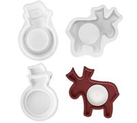 2 Silicone Moulds Christmas FORMVERSITY Silicone Mould Candle Holder Silicone Mould Elk and Snowman Silicone Mould Soap Casting Mould Candle Holder Silicone Moulds Candles for Taper Candles Tea Lights