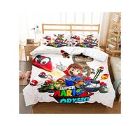 (2, Single-135x200cm) Super Mario Bedding Kids Single Double 3D Duvet Cover Set