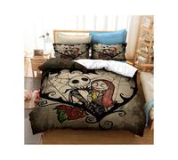 (2, Single) Nightmare on Christmas Eve Bedding Set Valentine's Day 3 Piece Pillowcase Comforter Set