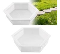 2 Size Hexagon Stepping Stone Mold, Reusable Cement Molds for Concrete, Plastic Concrete Molds for DIY Walkway Patio Garden Path, Lawn Yard Decor Cement Casting Tools for Pavement Landscape