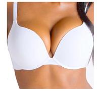 2 Size2 Sizes Bigger Boost Bra Super maximise Push Up Thick Padded Bombshell VS add 2 Cups Plunge Full Effect Enhance Your Assets Boob Job Cleavage Maximize Wonder Dress top B, 38, White