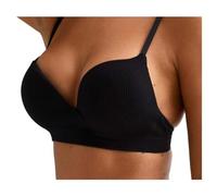 2 sizes bigger SEAMLESS boost bra Super maximise Push Up THICK Padded bombshell VS add 2 cups assets full effect cleavage enhance NO WIRES comfort boob job bra crop top (UK, Cup & Band, B, 38, Black)