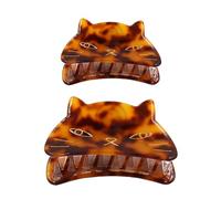 2 Sizes Cute Cat Hair Clips, Cellulose Acetate Animal Hair Clips, 3D Cat Claw Clips for Women, Funny Cat Hair Accessories 2pcs (Tortoiseshell)