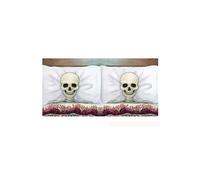 2 Skeleton Pillowcases 53 x 81 cm Halloween