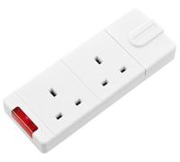 2 Skt 13A Trailing Socket + Ind White TN-MP