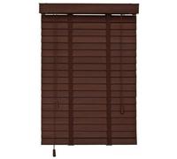2" Slats Blinds for Indoor Windows W 22" 24" 34" 44" 48" 60" 64" 72" Cordless Faux Wood Window Blind Waterproof Wooden Horizontal Wood Venetian Blind & Shades for Office Door Bedroom(Brown wood)