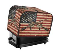 2-Slice Bread Maker & Toaster Dust Cover, Retro American Flag Soldier Gun Waterproof Mixer Cover Kitchen Appliance Cover Dust Protection