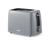 2 Slice Bread Toaster 6 Level Browning Control with Crumb Tray Small Slot Geepas Grey One Size