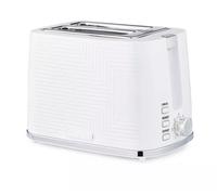 GEEPAS 2 Slice Toaster | 7 Browning Levels Cancel Defrost Reheat | For Thin Small Bread Slice, Removable Crumb Tray Cool Touch Housing High Lift | Space-Saving Design | 2 Yr Warranty 900W White Opus