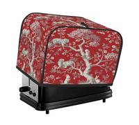2 Slice Toaster Cover Asin Chinoiserie Tree Tigers Rabbits On Red Dust Cover for Bread Machine,Small Kitchen Appliance