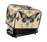 2 Slice Toaster Cover Butterfly Goth Vintage Tarot Dust Proof Washable Kitchen Appliance Cover with Pocket, Oxford Fabric Countertop Toaster Protector for Standard Toasters Small Appliances