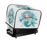 2 Slice Toaster Cover Cartoon Mermaid Green Small Appliance Toaster Dust Cover Kitchen Gifts