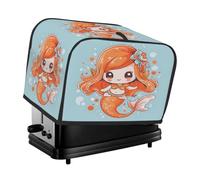 2 Slice Toaster Cover Cartoon Mermaid Orange Small Appliance Toaster Dust Cover Kitchen Gifts