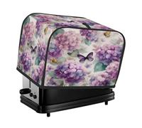 2 Slice Toaster Cover Fantasy Hydrangeas Flower Butterflies Dust Cover for Bread Machine,Small Kitchen Appliance