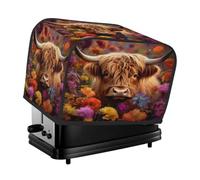 2 Slice Toaster Cover Highland Cattle Cow Flowers Small Appliance Toaster Dust Cover Kitchen Gifts
