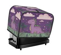2 Slice Toaster Cover Rainy Day Cute Cartoon Dinosaur Dust Cover for Bread Machine,Small Kitchen Appliance
