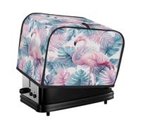 2 Slice Toaster Cover Watercolor Pink Flamingo Palm Leaves Dust Cover for Bread Machine,Small Kitchen Appliance