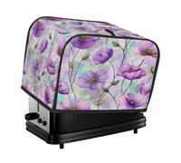 2 Slice Toaster Cover Watercolor Purple Poppy Flower Dust Cover for Bread Machine,Small Kitchen Appliance