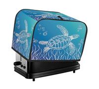 2 slice Toaster Cover, Waterproof Bread Maker Protective Blue Sea Turtle Ocean Theme Coastal Small Appliance Cover for Dust and Fingerprint Protection